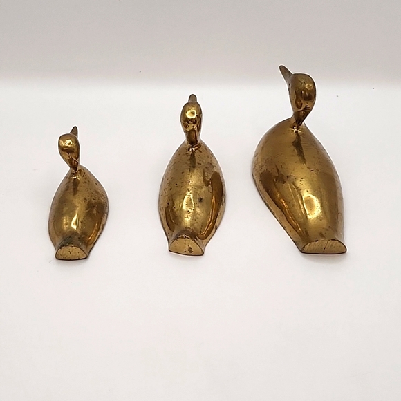 Vintage MCM Brass Ducks 4" 3.25" & 2.5" - Picture 4 of 9